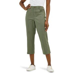 New Women's Lee Mid Rise 23" Loose Fit Capri Size 8 Misty Olive